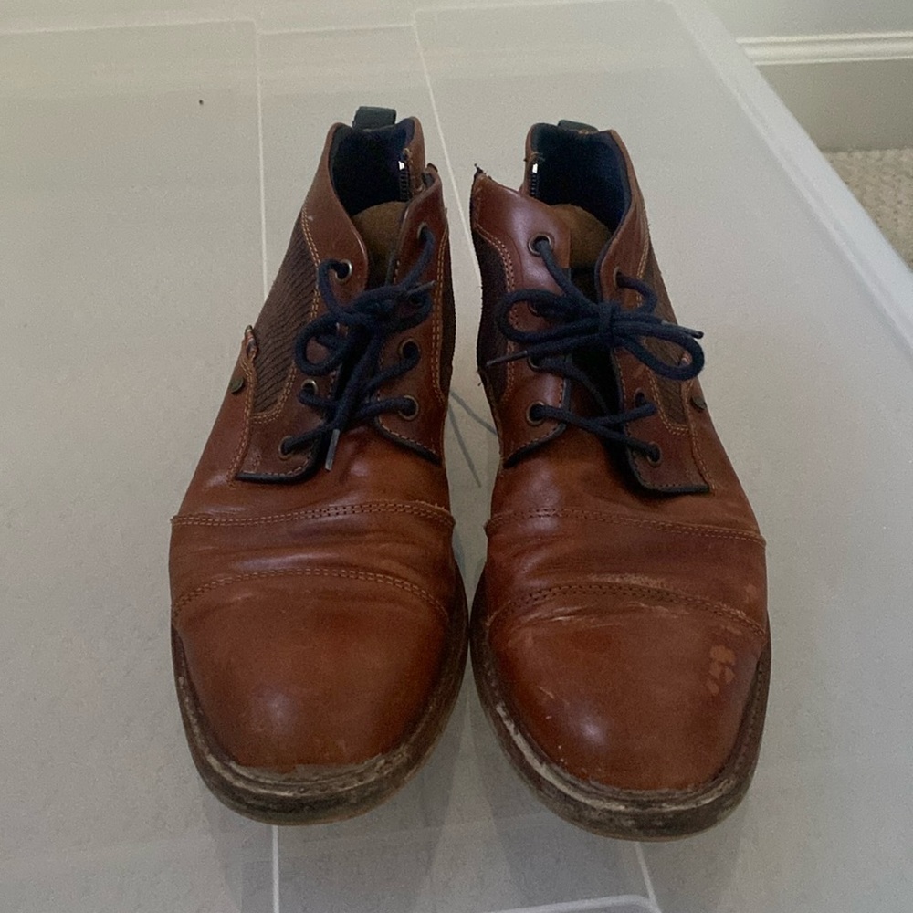 Sacha Men’s Leather Boots, Size 9
